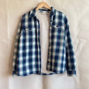 LL Bean Men’s Sherpa Lined Flannel Shirt Jacket
